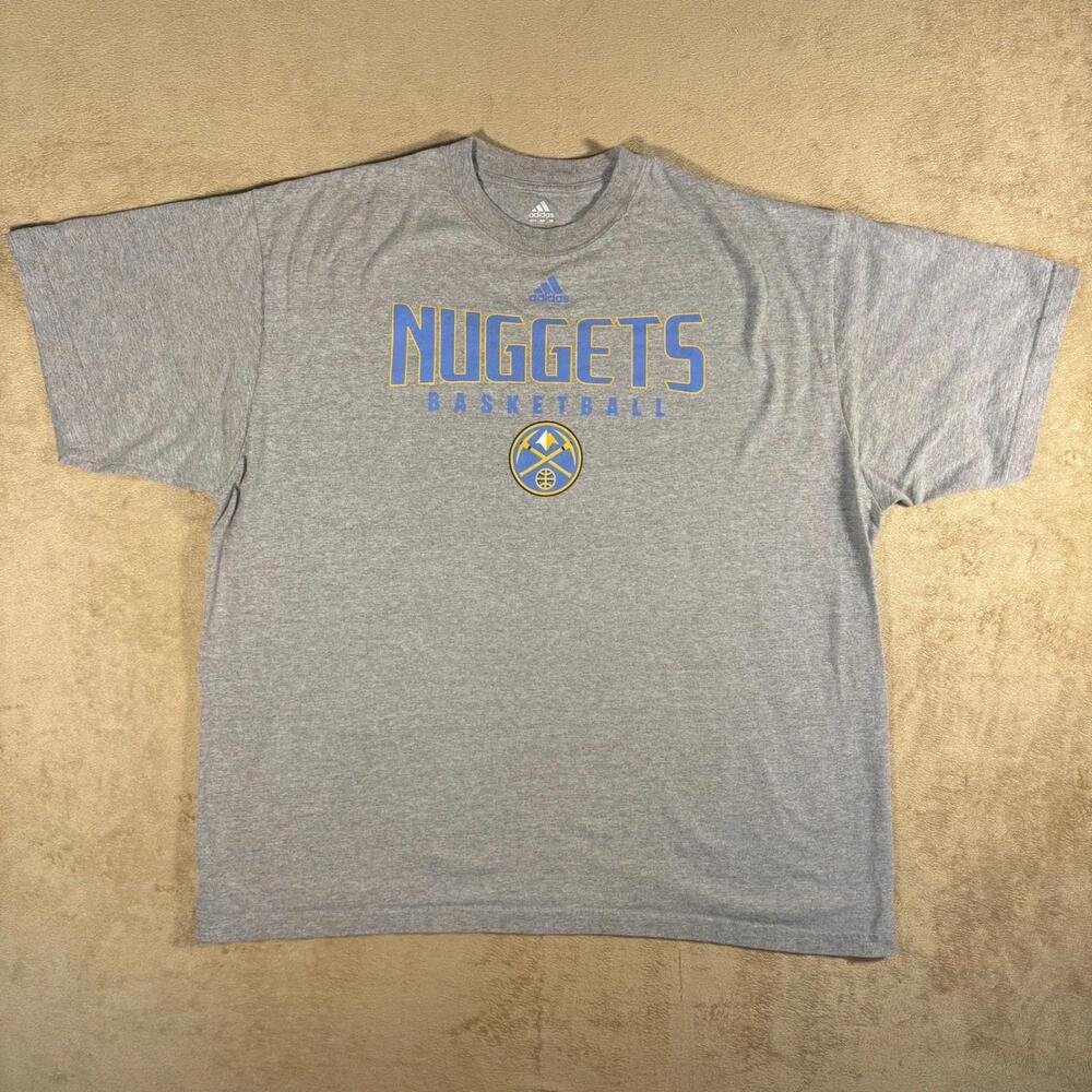 Denver Nuggets Grey Team Logo Tee Nuggets Basketball X-Large